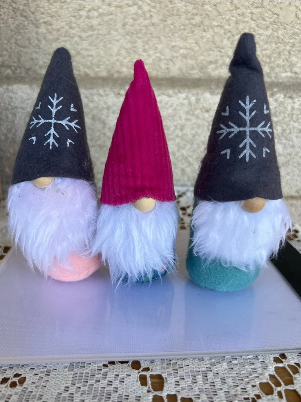 Target Plush Holiday Gnome Trio - Black, Pink, Teal Hats
